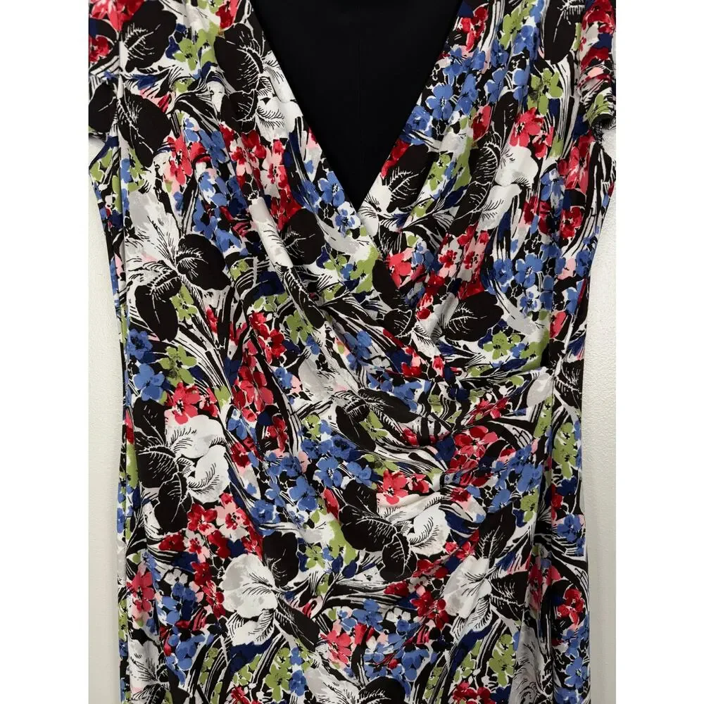 Lauren Ralph Lauren Floral Flutter-Sleeve Surplice Dress Multicolor Size 10